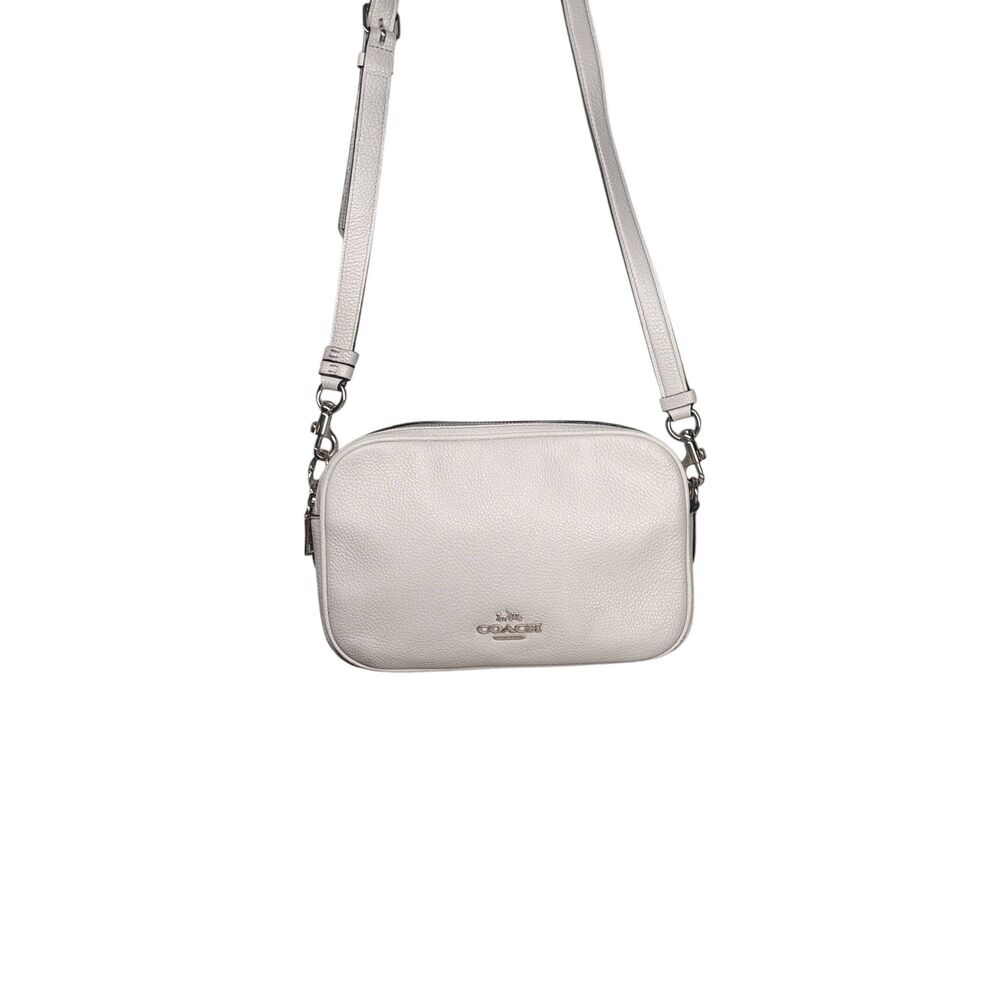 Coach Jess Crossbody Bag White Pebbled Leather F39856 Zip Top Classic - Picture 2 of 14